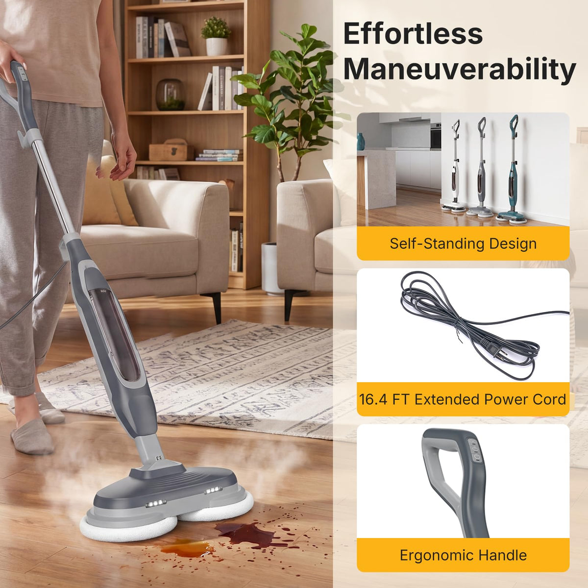 Dual Rotating Scrub & Steam Mop I880132