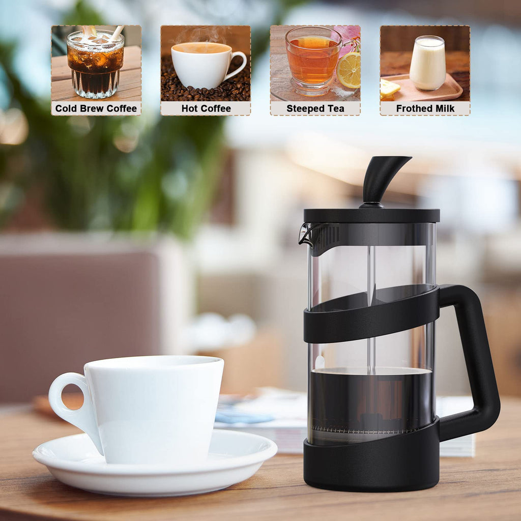 Mini French Press Coffee Maker, 12 oz, Black O1084