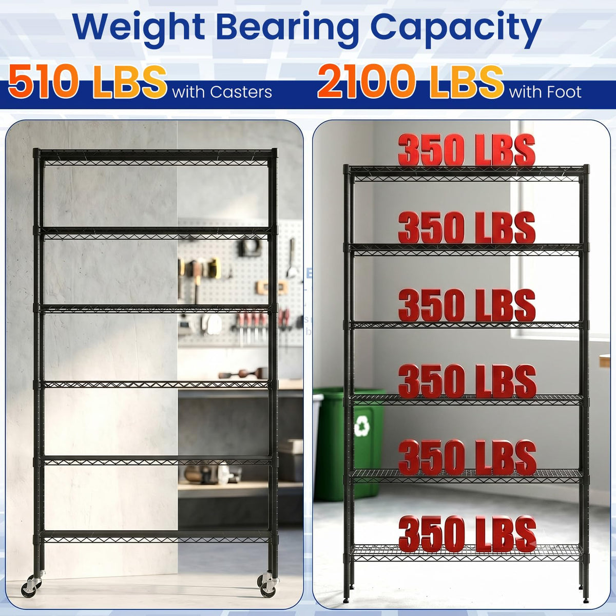 Black Adjustable Metal Wire Shelving Unit V67948