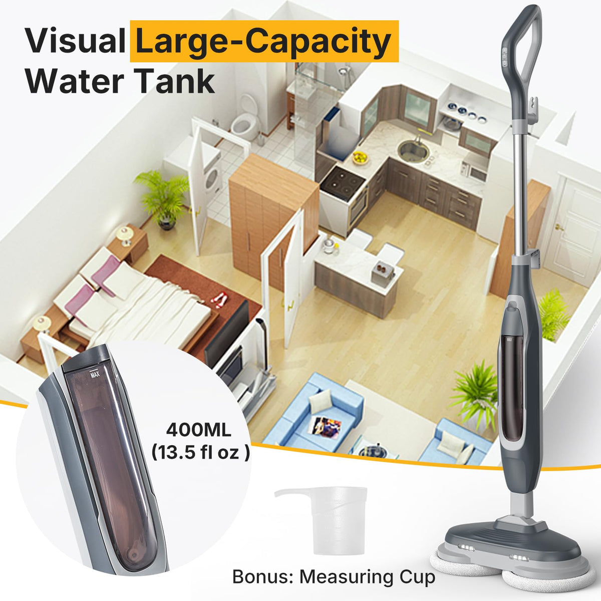 Dual Rotating Scrub & Steam Mop I880132