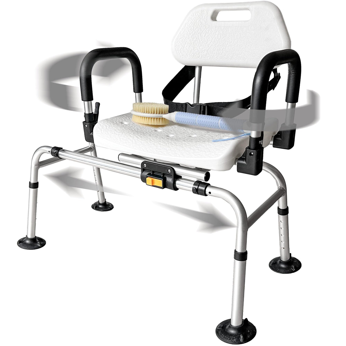 Extra-Wide 360lb Capacity Non-Slip Padded Shower Chair & Transfer Bench M511