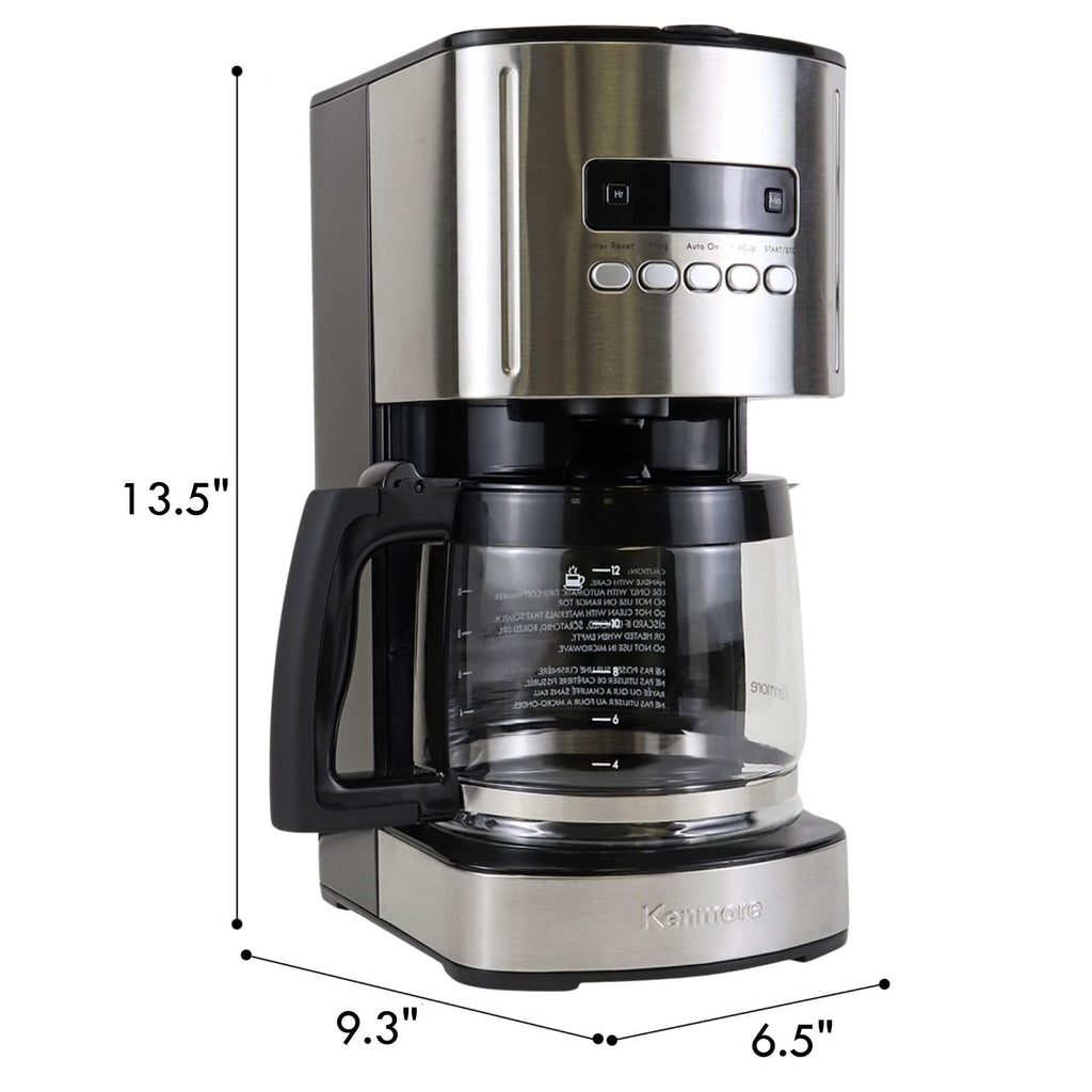 Programmable Drip Coffee Maker with Glass Pot, 12 Cup Black P6219
