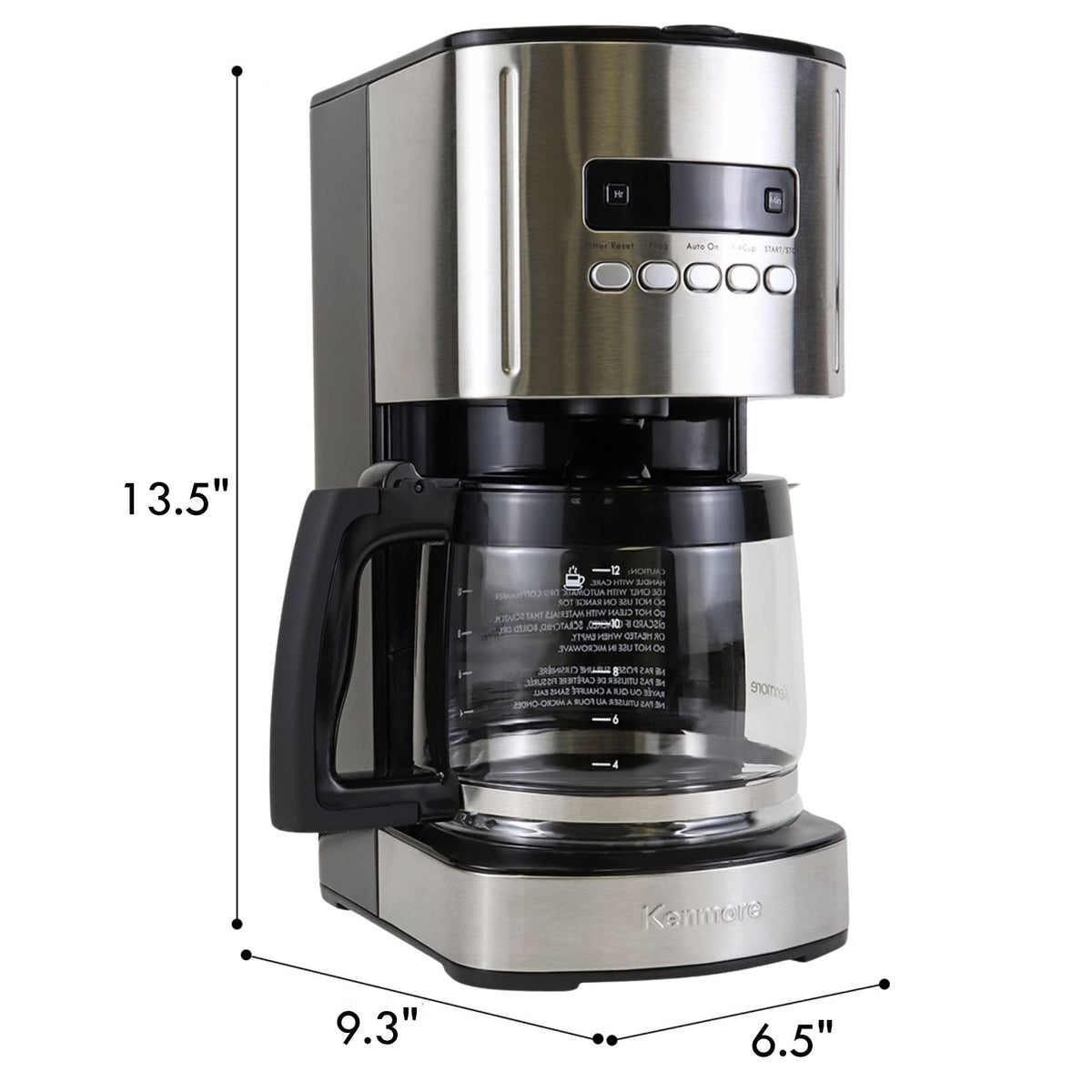 Programmable Drip Coffee Maker with Glass Pot, 12 Cup Black P6219