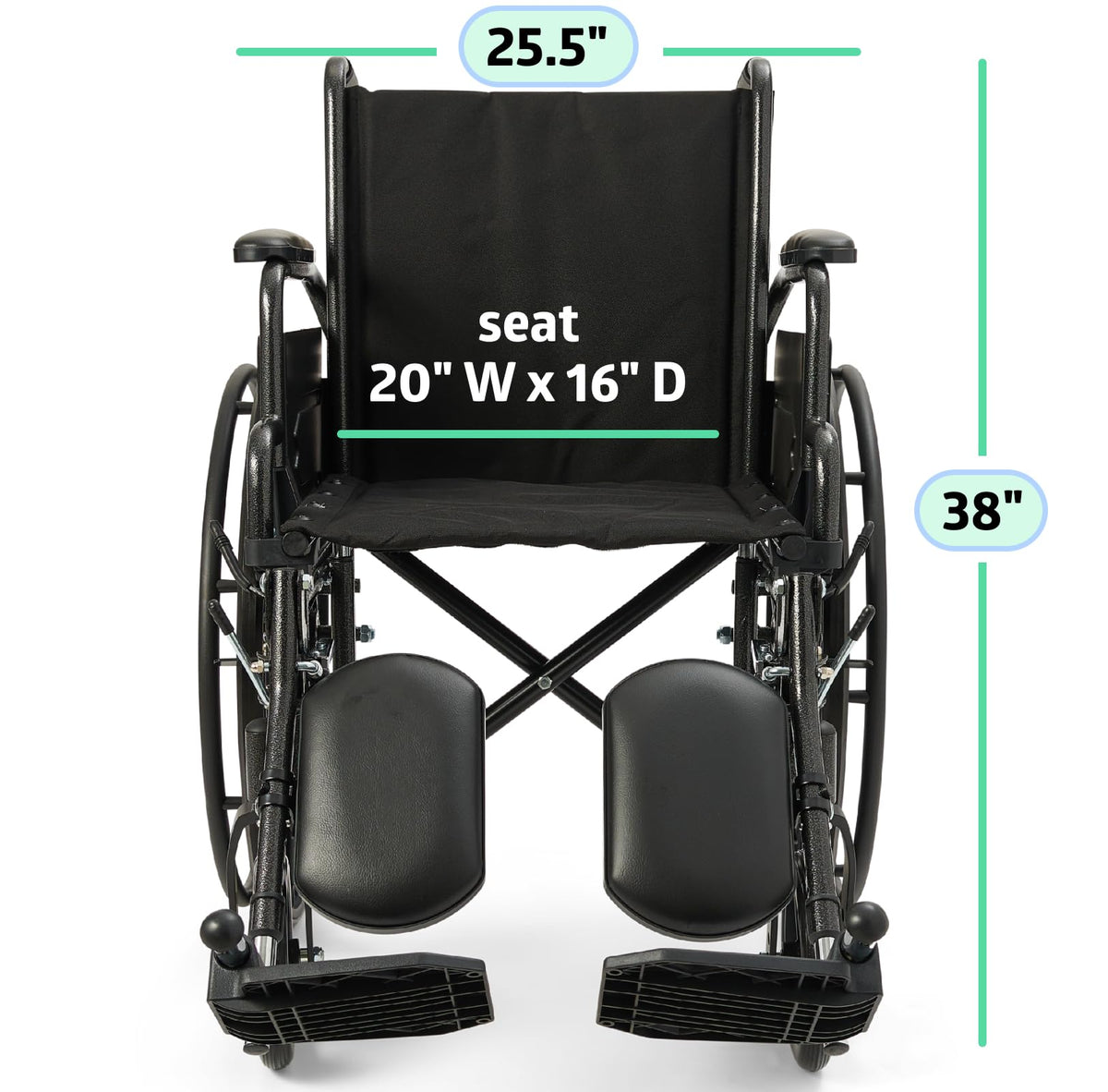 Lightweight Wheelchair with Swing-Back Desk-Length Arms and Elevating Leg Rests S371