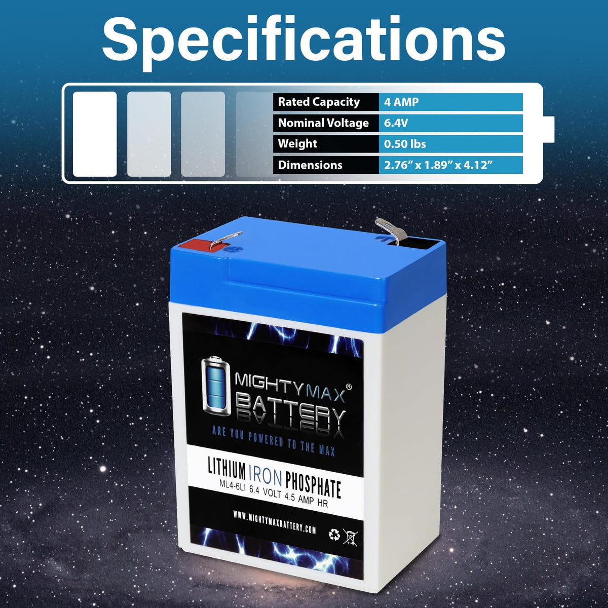 6V 4.5AH Lithium Replacement Battery S60890
