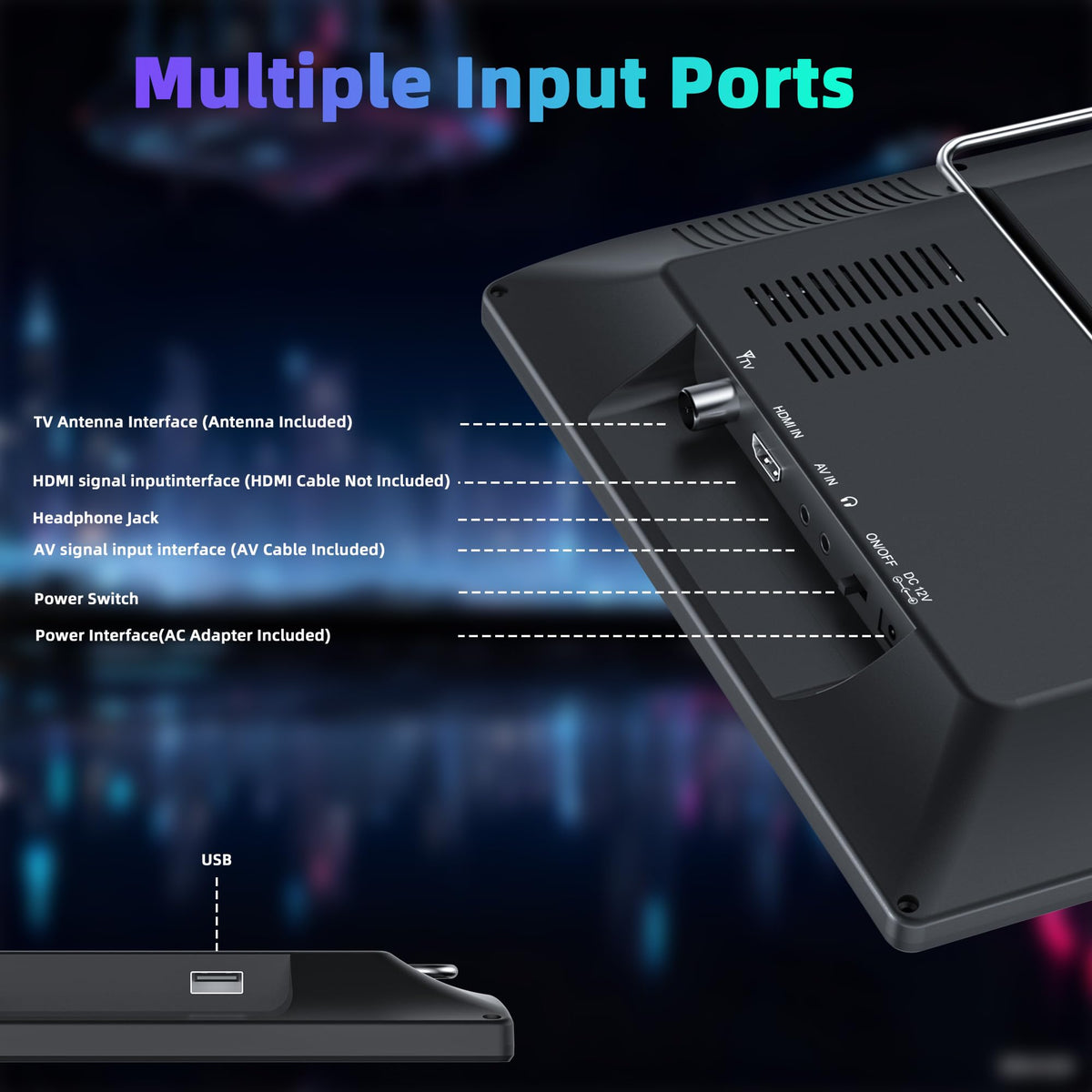 15.6 inch Portable TV with Antenna E575