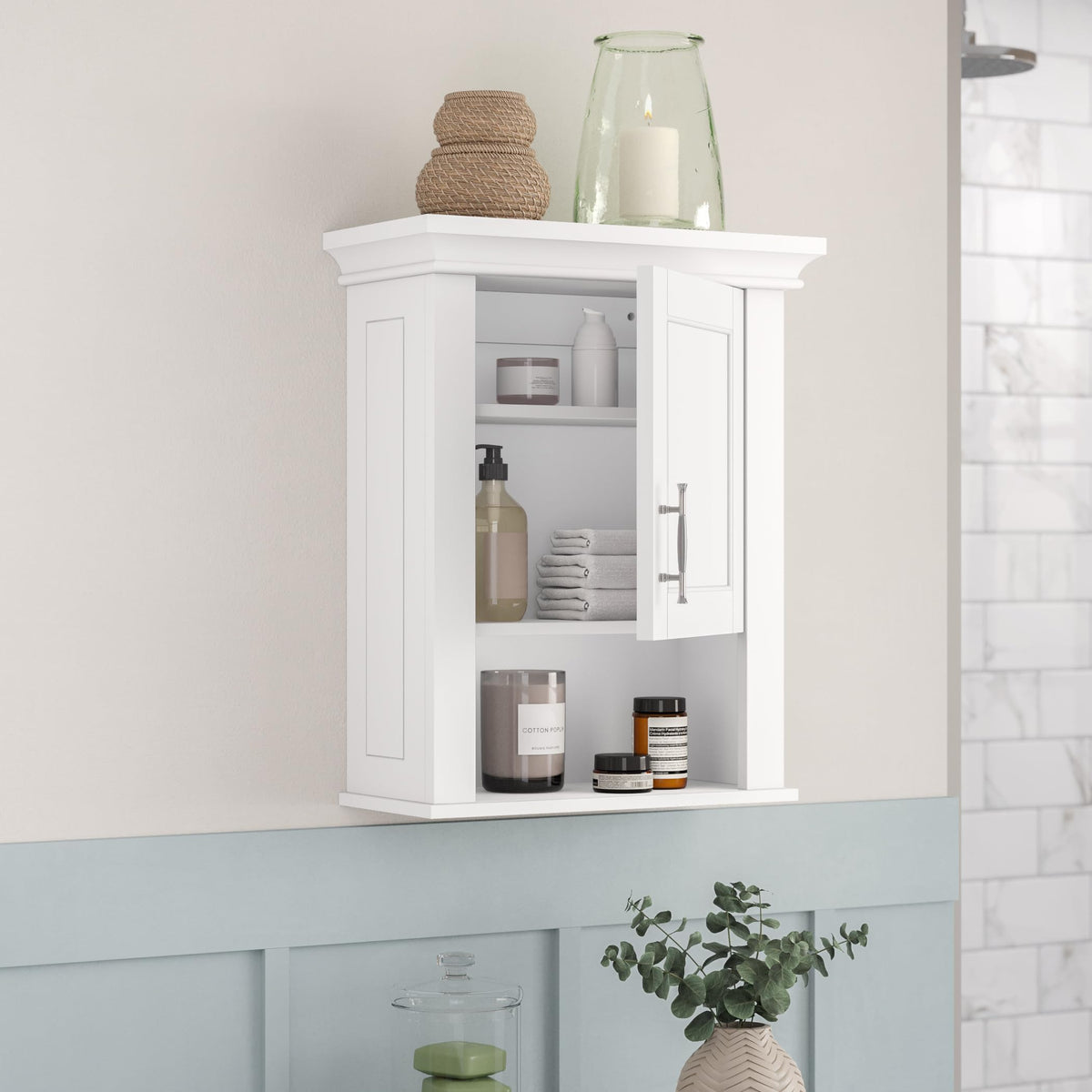 White Wall Mount Medicine Cabinet C65818