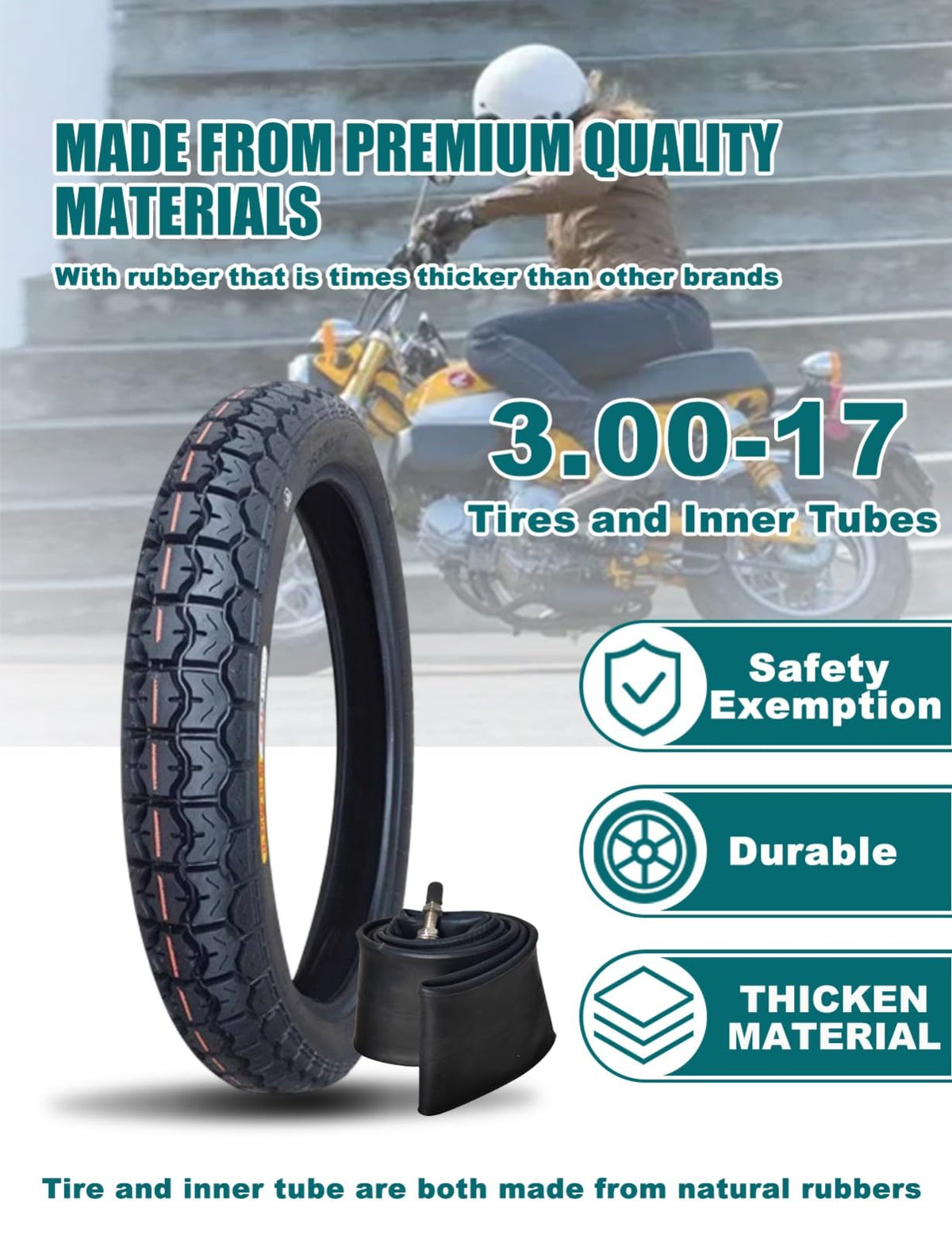 3.00-17 Dirt Bike Tire and Inner Tube Set P3578