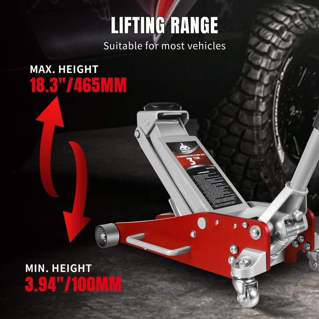 3 Ton Low Profile Aluminum and Steel Car Jack with Jack Stand D327935