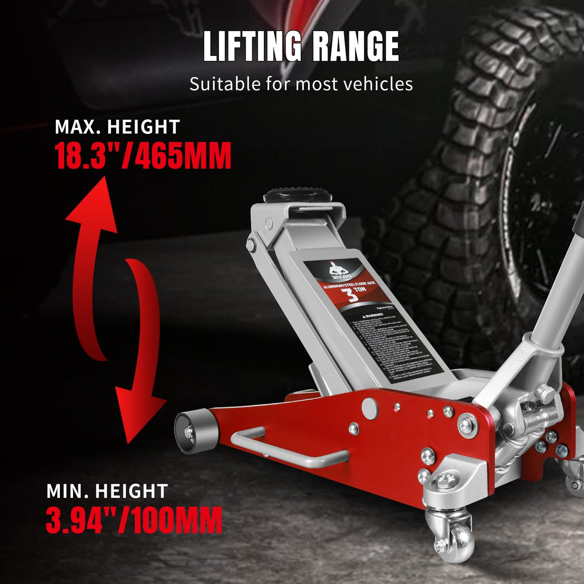 3 Ton Low Profile Aluminum and Steel Car Jack with Jack Stand D327935