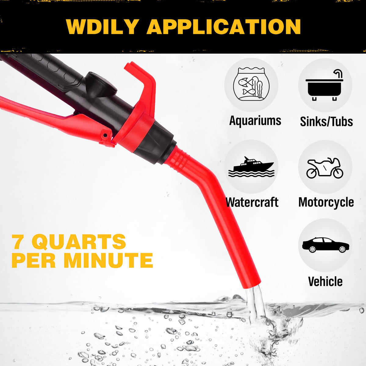 Portable Battery Powered Red Electric Fuel Water Transfer Pump 2.4 GPM B81452