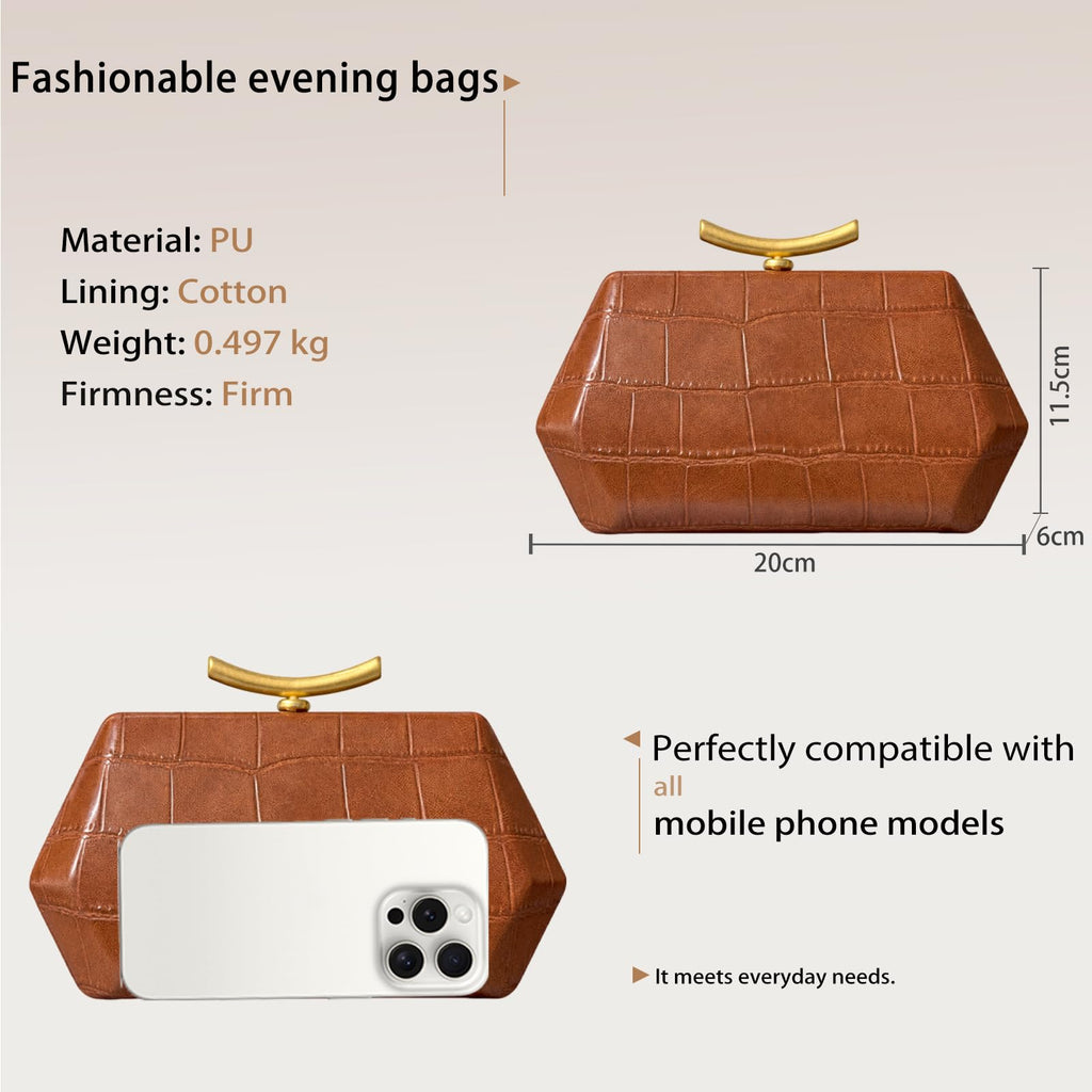 Crocodile Embossed PU Leather Clutch Bag P4300