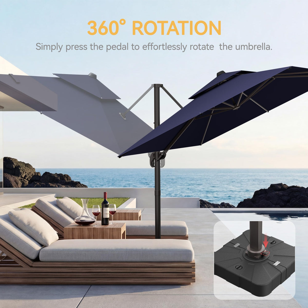 Cantilever Patio Umbrella with Base Q219067