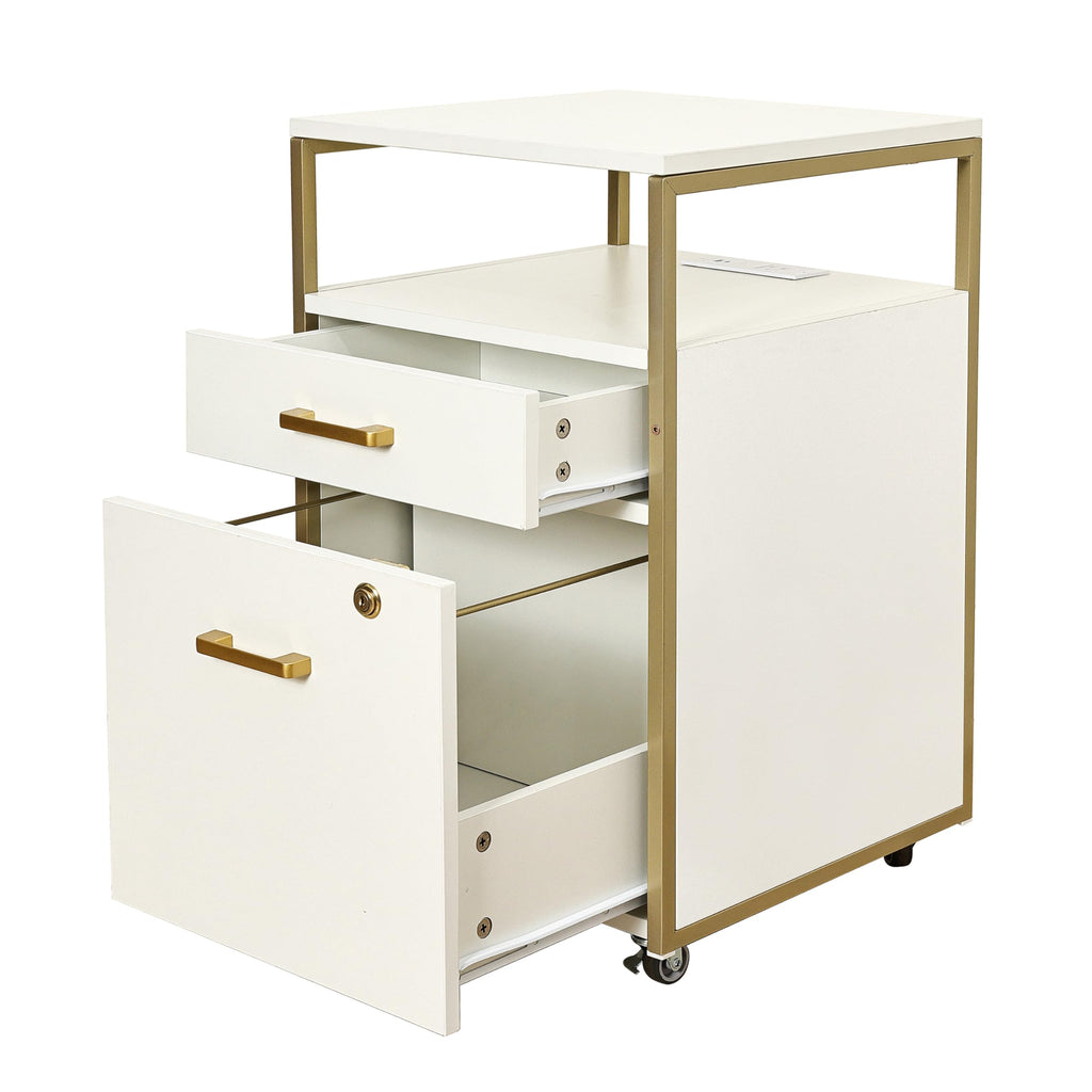 2 Drawer Rolling File Cabinet with Lock Q6371