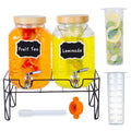 2-Pack 1 Gallon Glass Drink Dispensers with Spigot Q167258