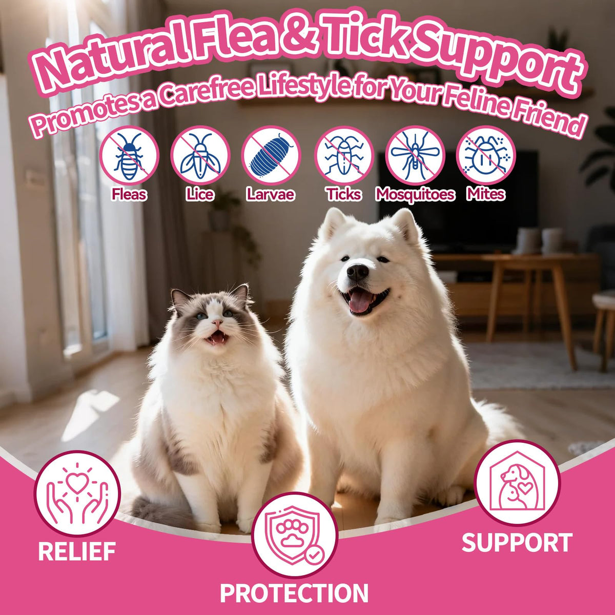 Natural Oral Flea and Tick Drops with Multivitamin for Pets H454903
