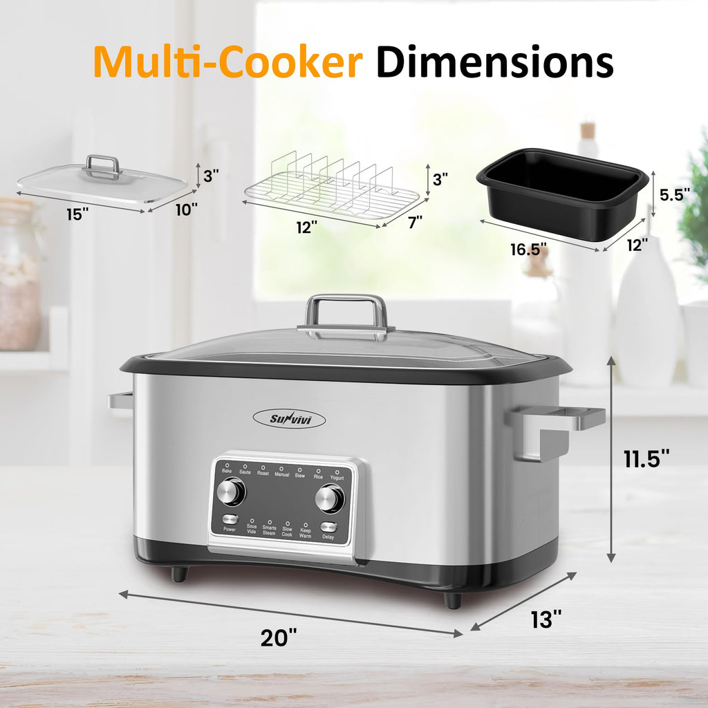 8 Quart Programmable Slow Cooker with Non-stick Pot P4856