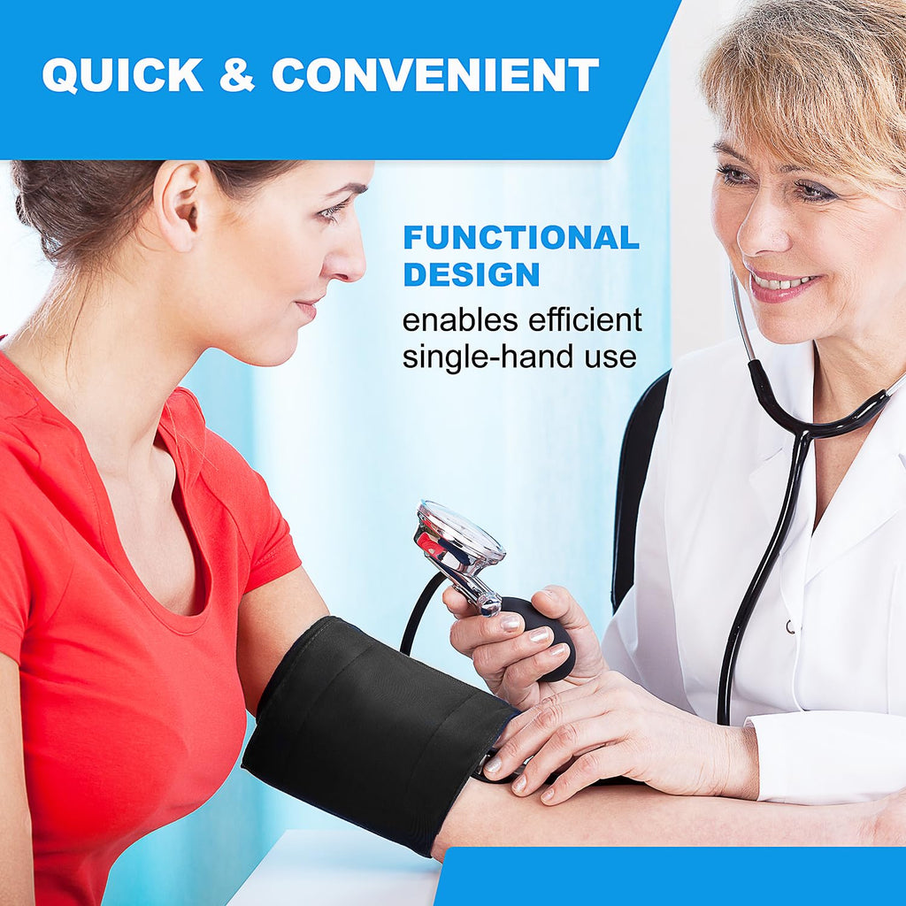 Aneroid Sphygmomanometer and Blood Pressure Cuff Set with 5 Sized Nylon Cuffs G8403
