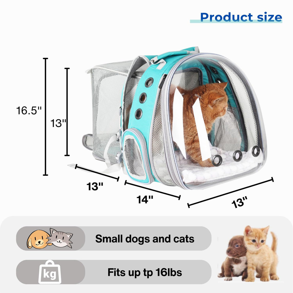 Expandable Cat Backpack with Mini Fan W912