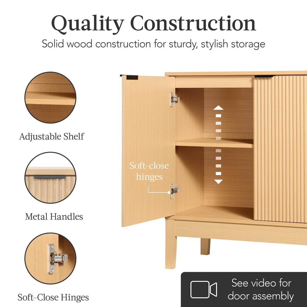 2-Door Storage Cabinet with Adjustable Shelves I4157