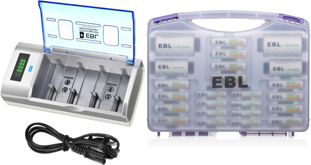 Universal Smart Battery Charger with 12 AA and 8 AAA Batteries K299820