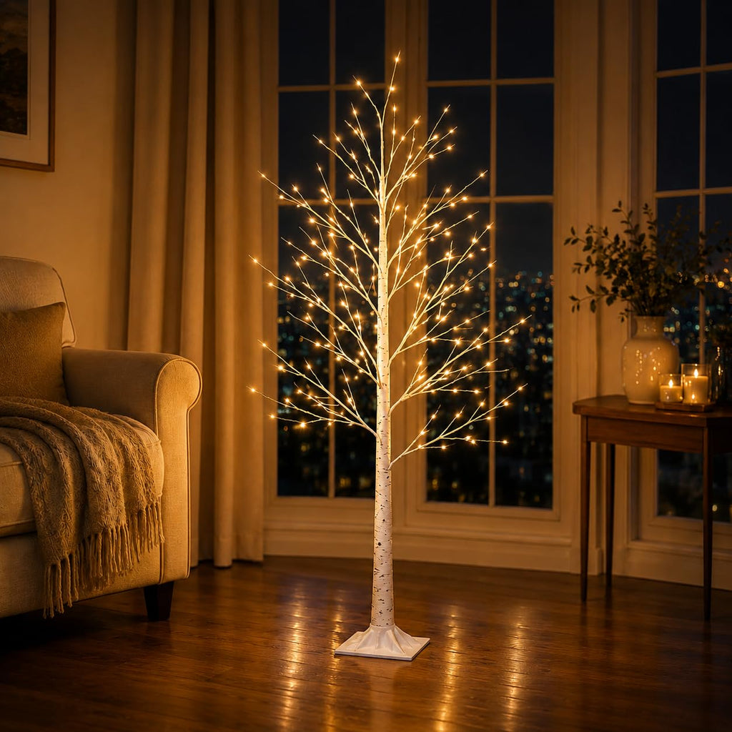 4FT 64 LEDs Birch Tree with Lights K830