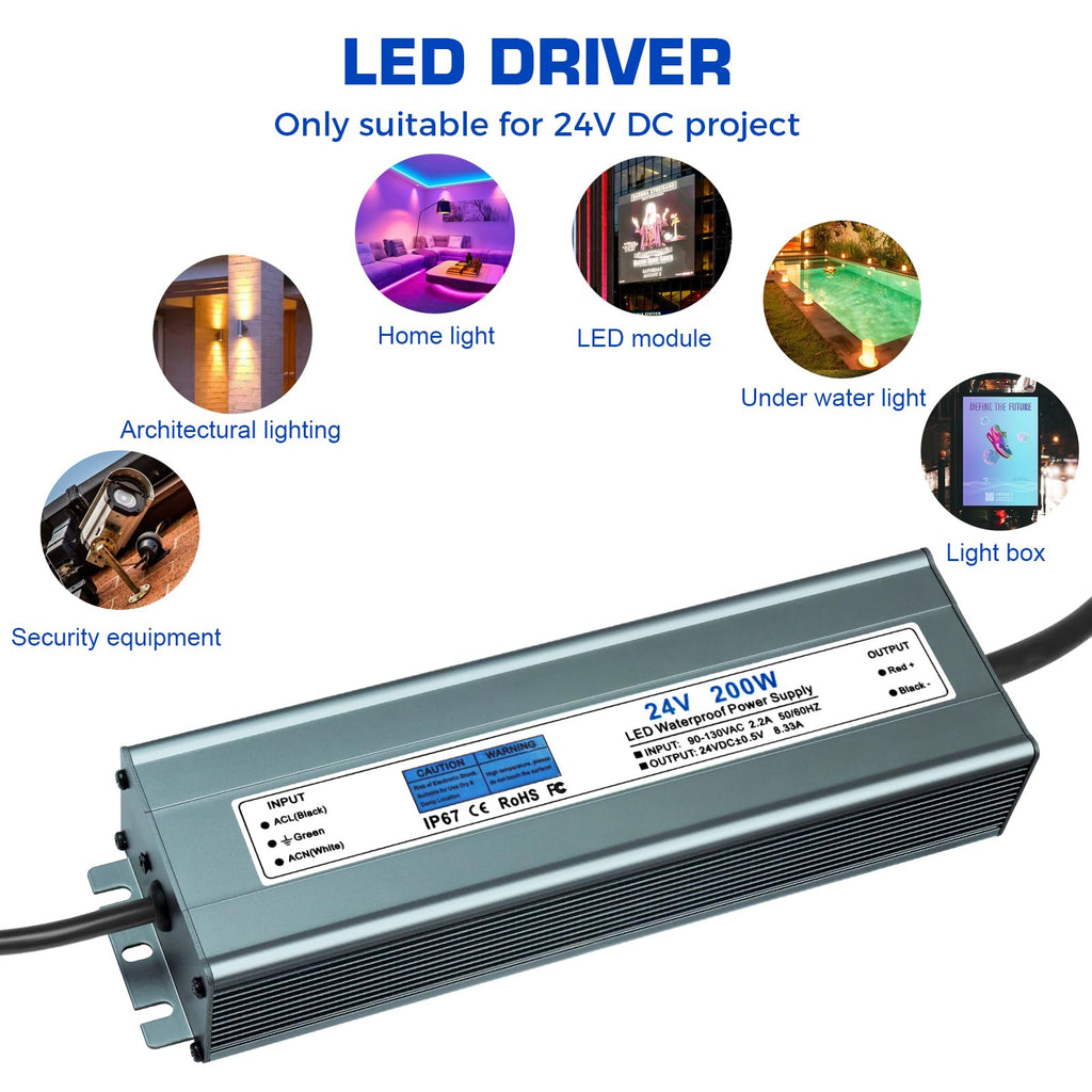 24V 200W IP67 Waterproof LED Power Supply N3233