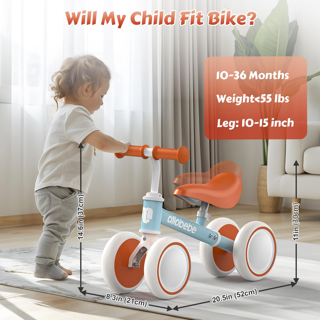 Baby Balance Bike 12-36 Months Adjustable Seat 3 Wheels O10522