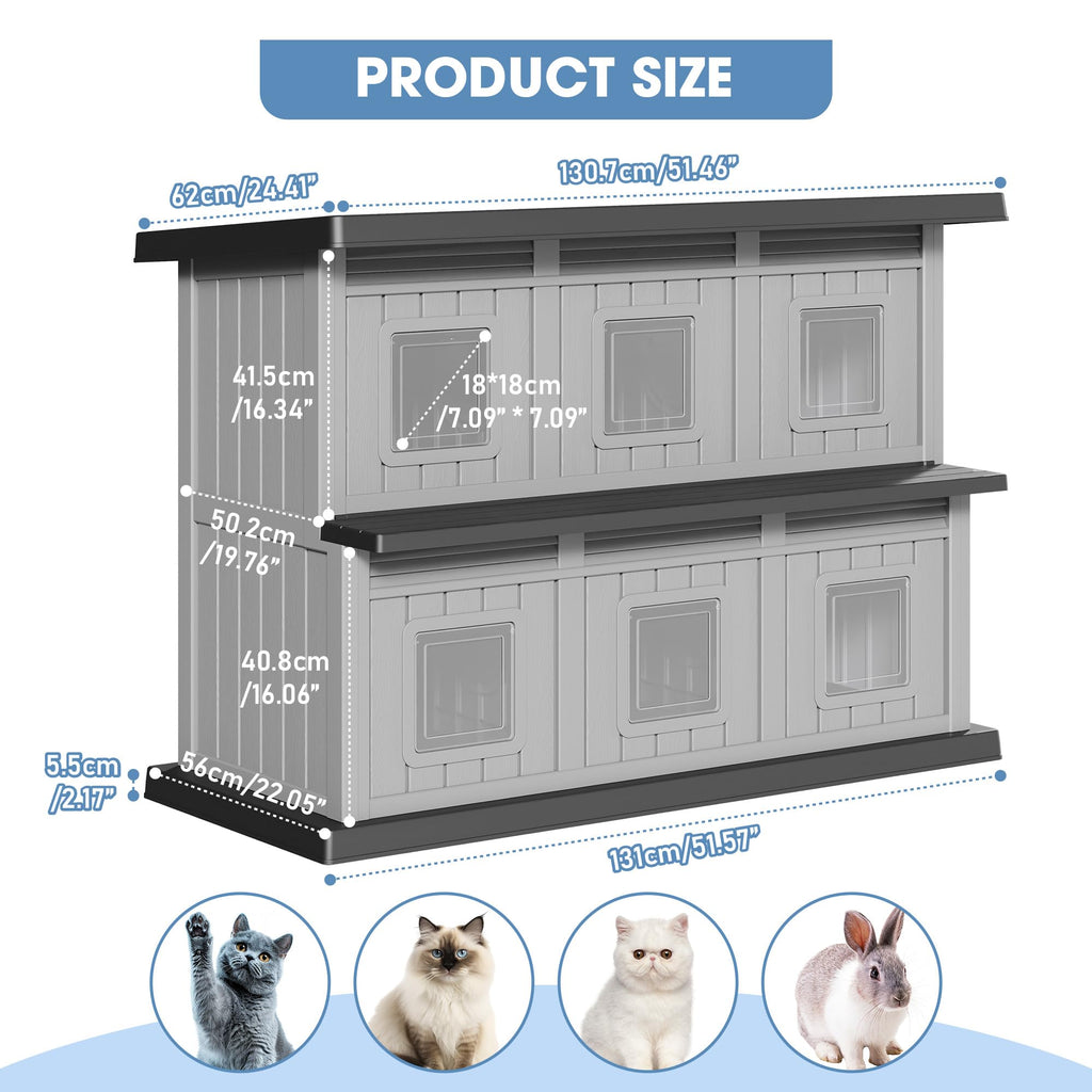 Weatherproof Insulated Outdoor Cat House H31220