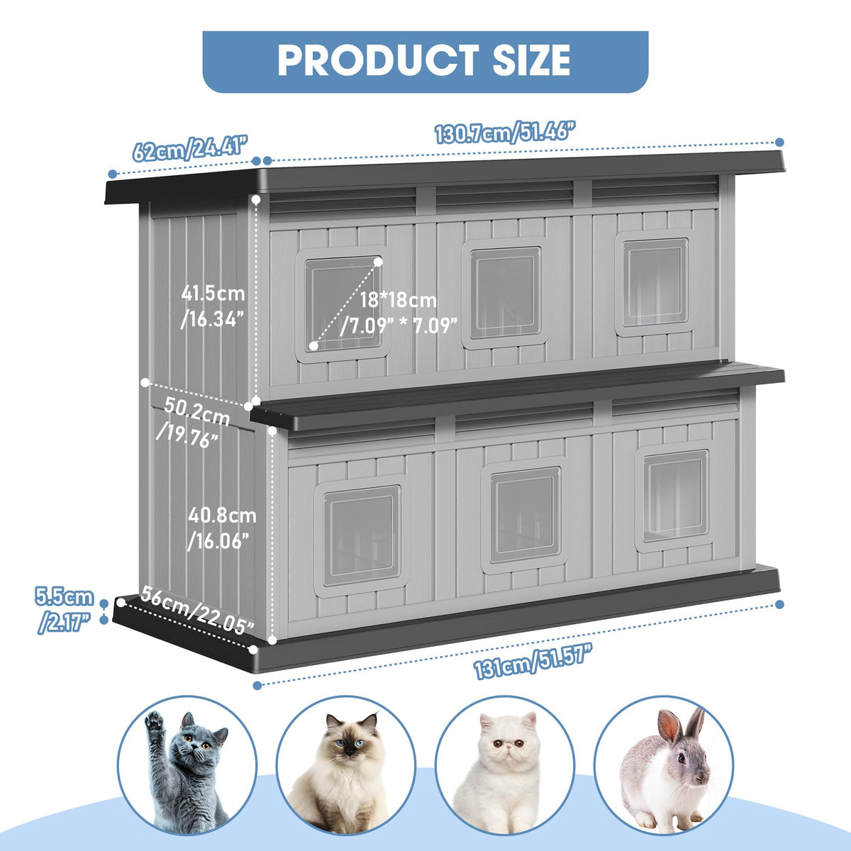 Weatherproof Insulated Outdoor Cat House H31220