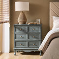Blue 3-Drawer Nightstand with Charging Station W18264