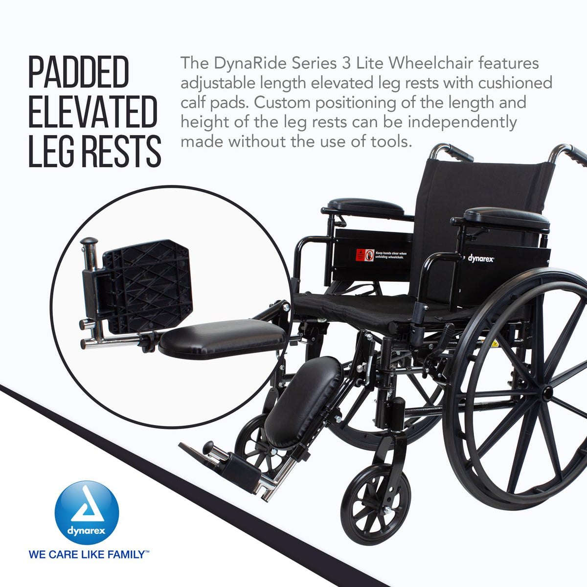 Black Nylon Wheelchair with Elevated Leg Rest M992004
