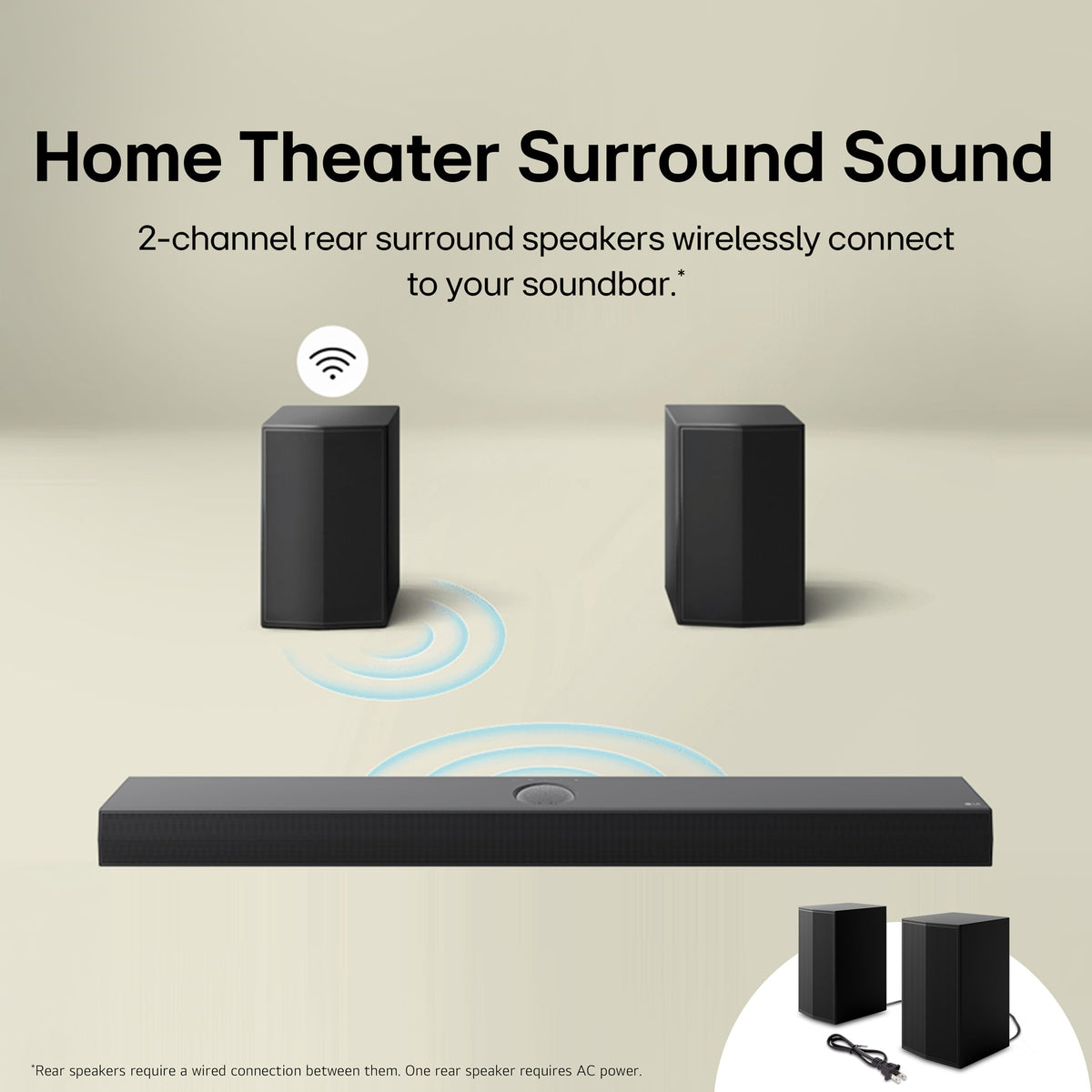 4.1 ch. Home Theater Soundbar with Rear Surround Speakers and Wireless Subwoofer N770