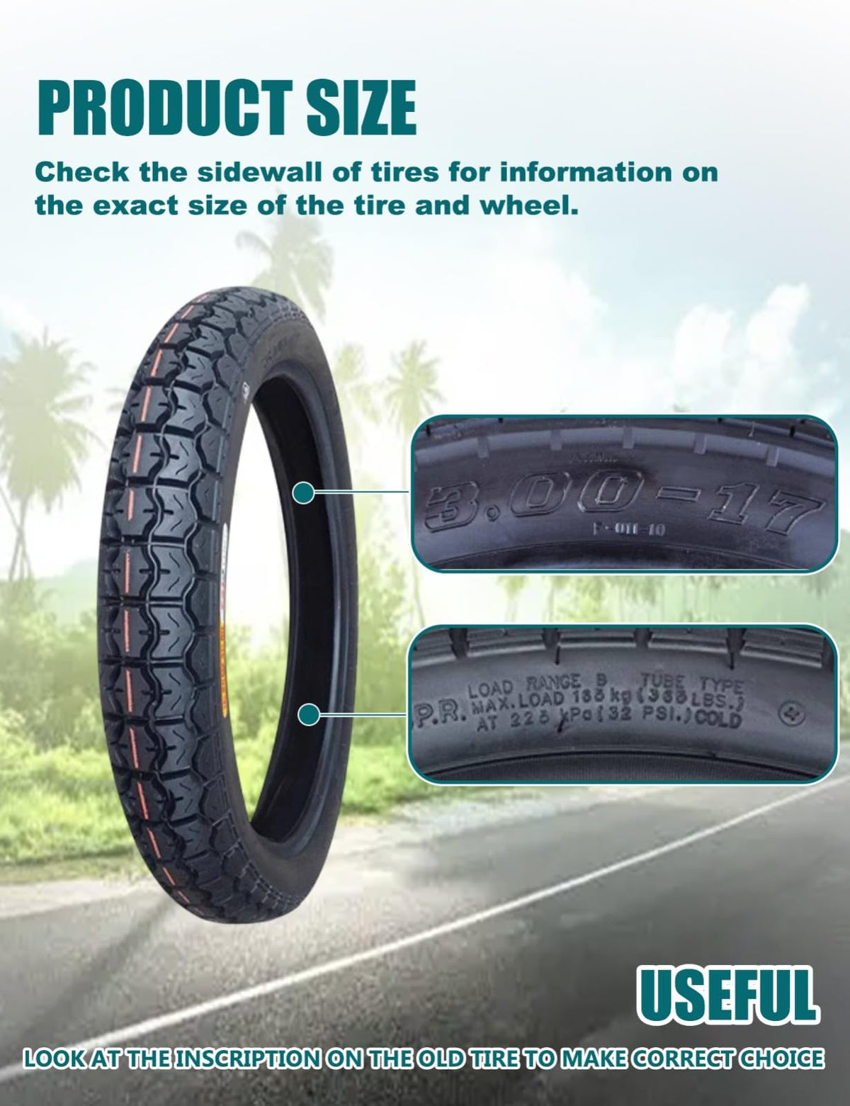 3.00-17 Dirt Bike Tire and Inner Tube Set P3578