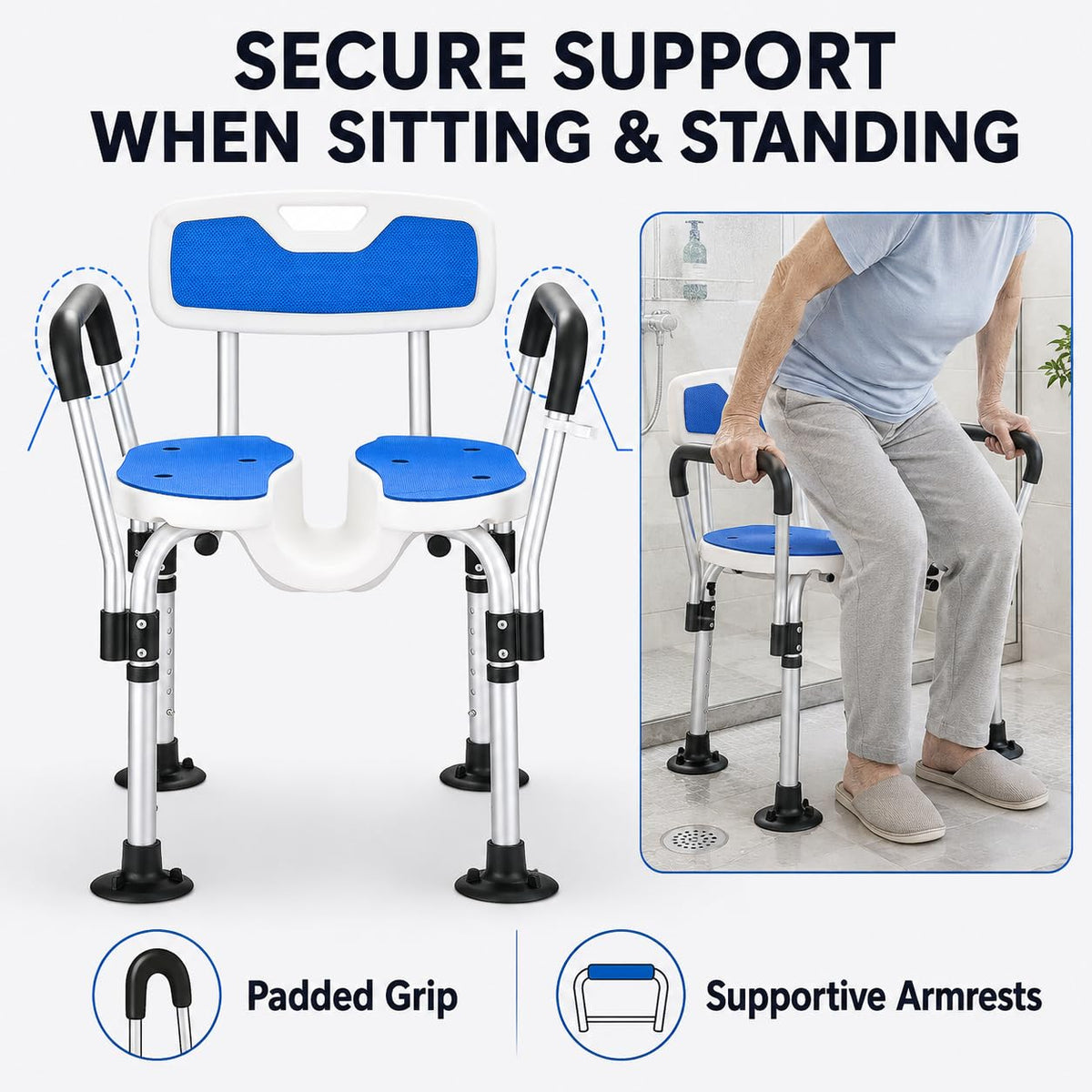 Shower Chair with Arms and Back O7710