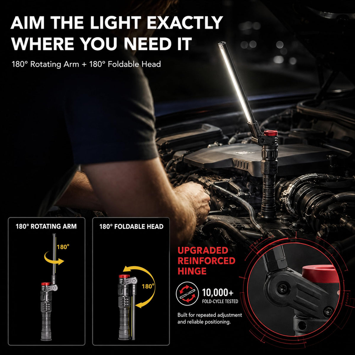 1000 LM Rechargeable Magnetic Work Light D704