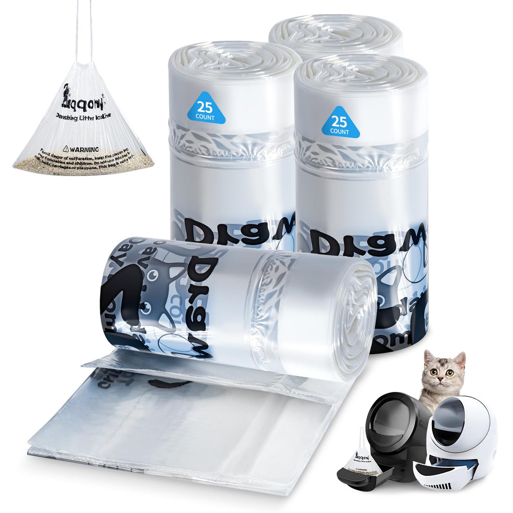 Litter Box Liners 100 Count Leak-Proof Drawstring Z72717