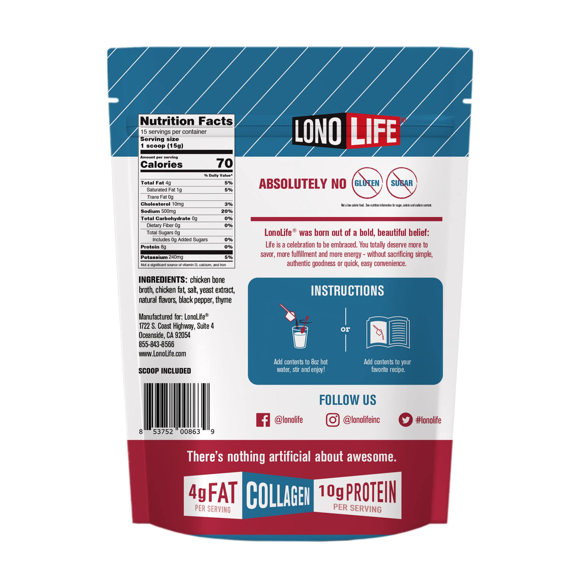 Chicken Bone Broth Powder Mix 8oz P968487