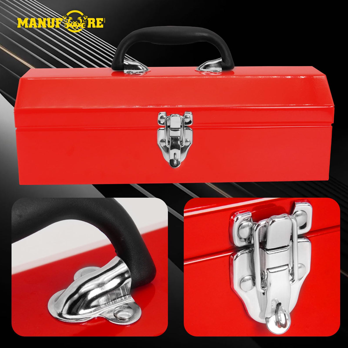 14" Metal Tool Box with Carry Handle B435832