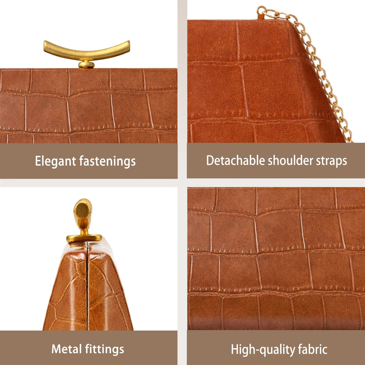 Crocodile Embossed PU Leather Clutch Bag P4300