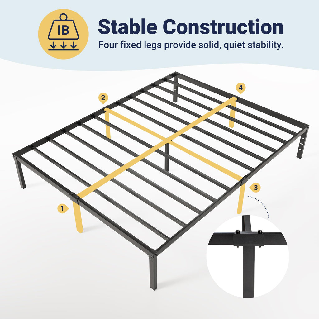 Queen 14 inch Metal Bed Frame with Storage Space K21617