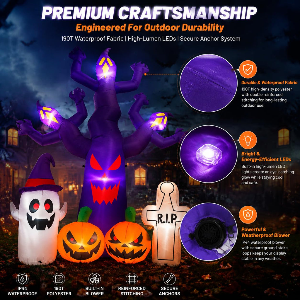 8FT Halloween Inflatables Tree with LEDs H9156