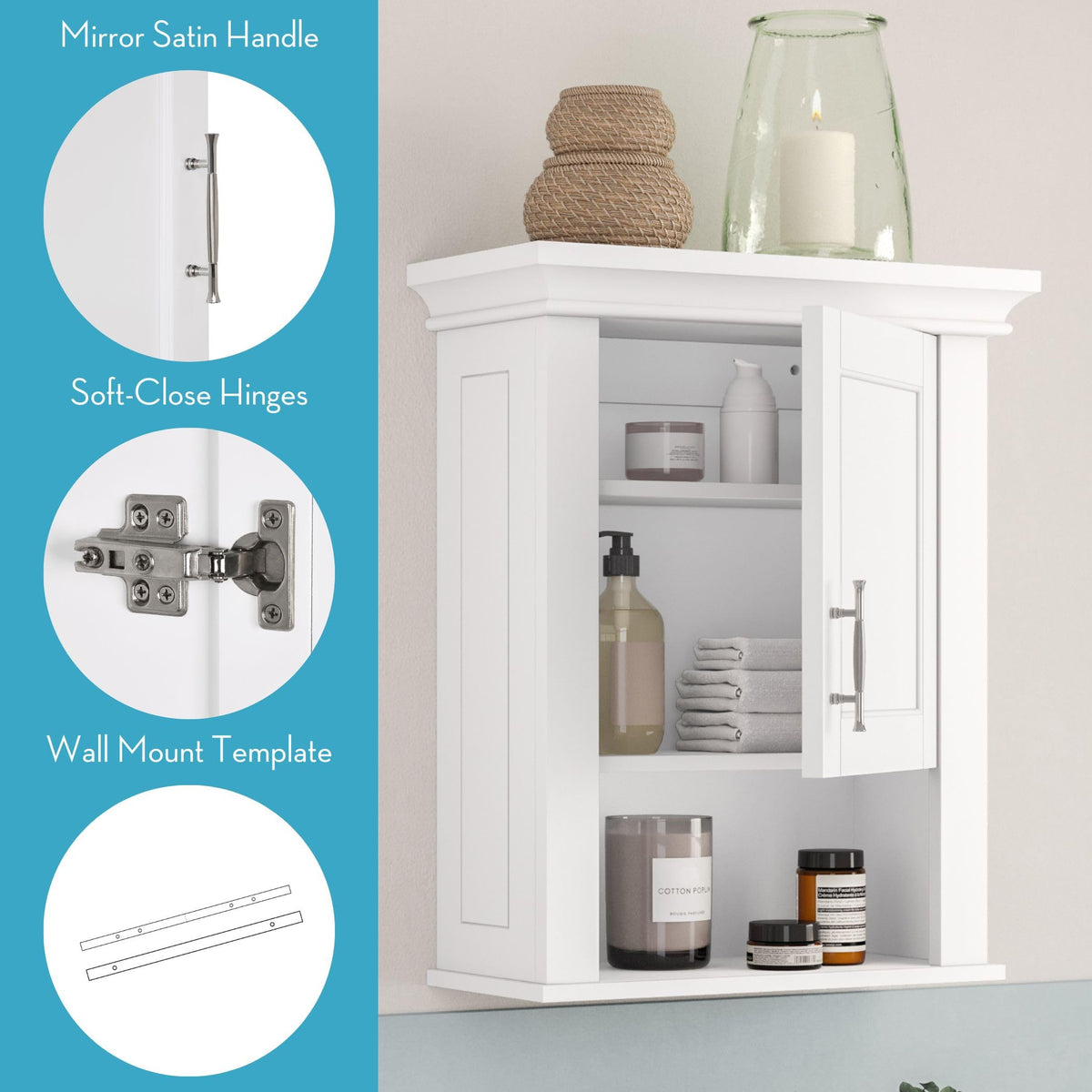 White Wall Mount Medicine Cabinet C65818