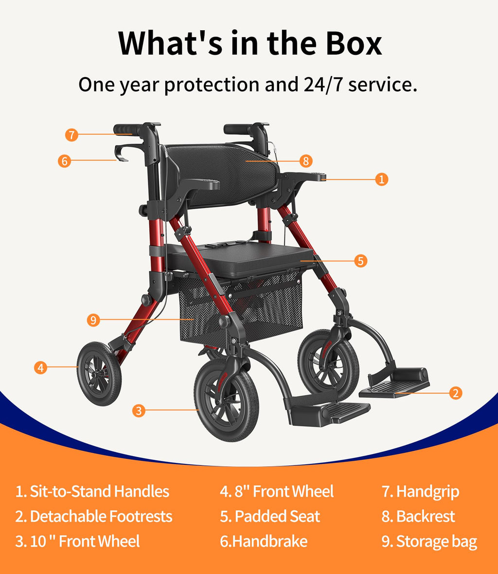 2 in 1 Walker Wheelchair Combo J50933