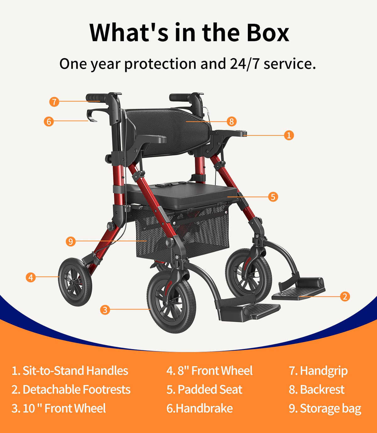 2 in 1 Walker Wheelchair Combo J50933