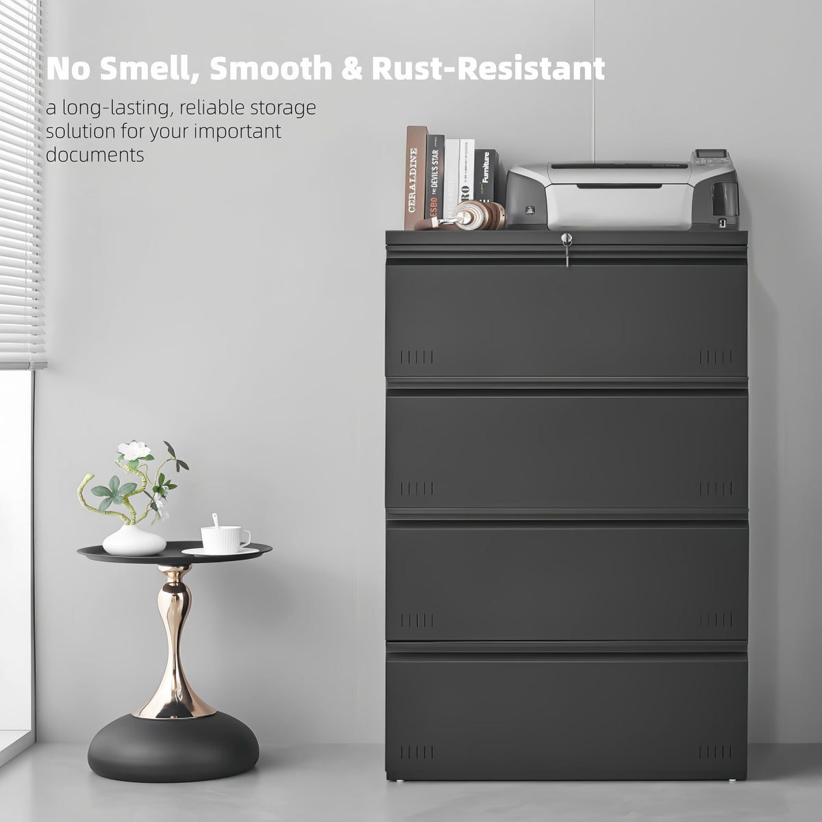 4 Drawer Metal File Cabinet with Lock E38488