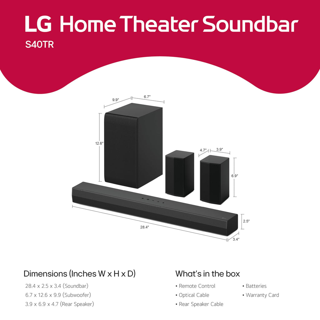 4.1 ch. Home Theater Soundbar with Rear Surround Speakers and Wireless Subwoofer N770
