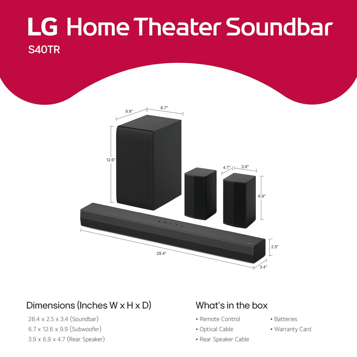 4.1 ch. Home Theater Soundbar with Rear Surround Speakers and Wireless Subwoofer N770
