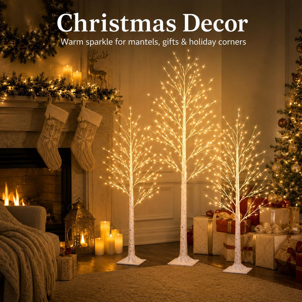 4FT 64 LEDs Birch Tree with Lights K830