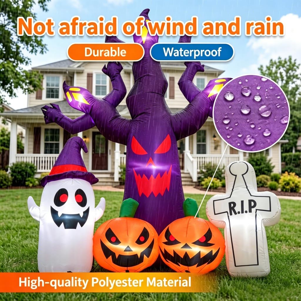 8FT Halloween Inflatables Tree with LEDs H9156